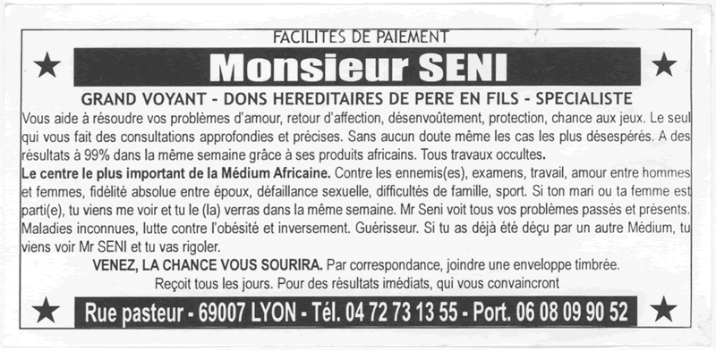 Monsieur SENI, Lyon