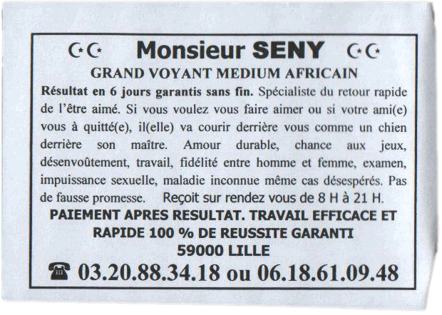 Monsieur SENY, Nord