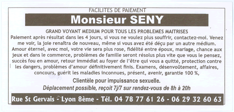 Monsieur SENY, Lyon