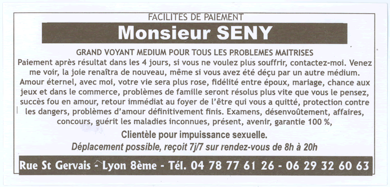 Cliquez pour voir la fiche dtaille de SENY