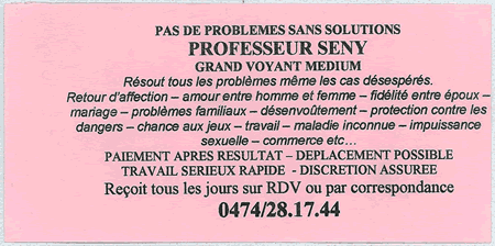 Professeur SENY, Belgique