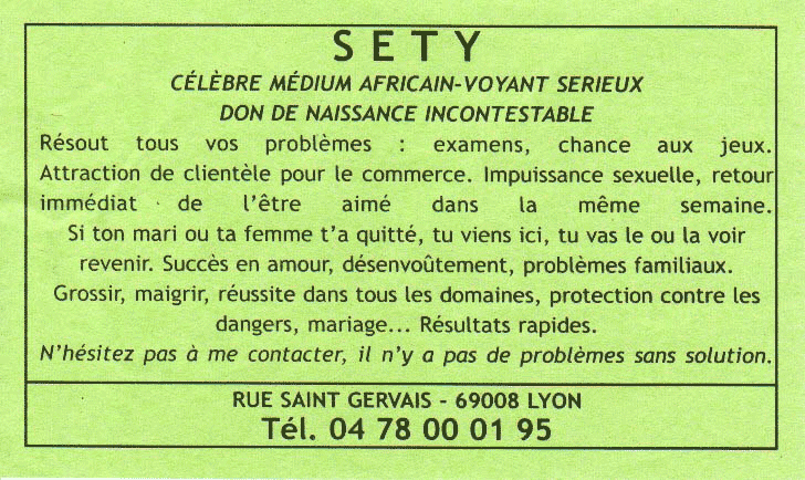 Cliquez pour voir la fiche dtaille de SETY