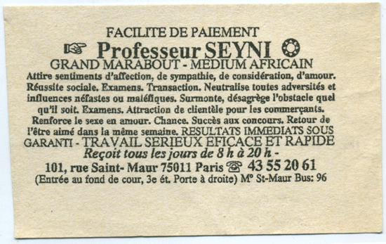 Professeur SEYNI, Paris