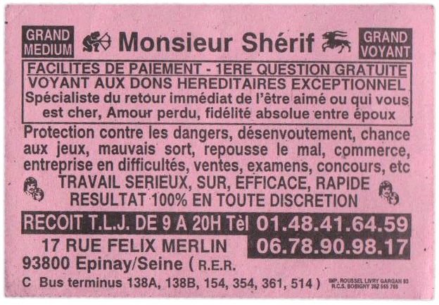 Monsieur Shérif, Seine St Denis