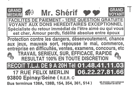 Monsieur Shrif, Seine St Denis