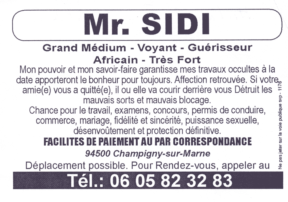 Monsieur SIDI, Val de Marne