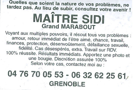 Maître SIDI, Grenoble