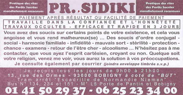 Professeur SIDIKI, Seine St Denis