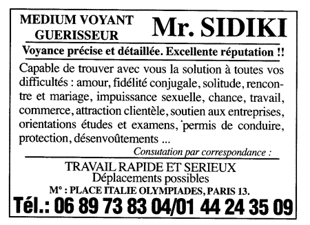 Monsieur SIDIKI, Paris