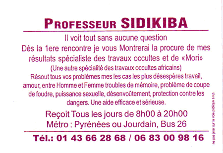 Professeur SIDIKIBA, Paris
