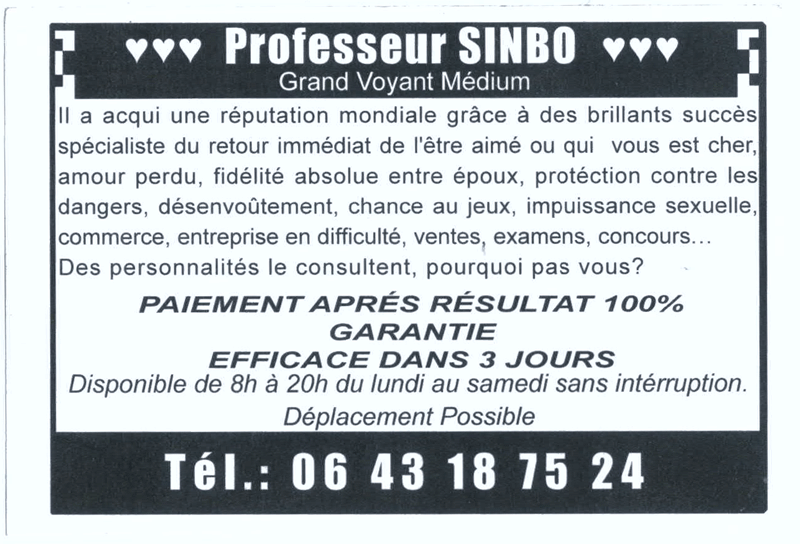 Professeur SINBO, (indtermin)