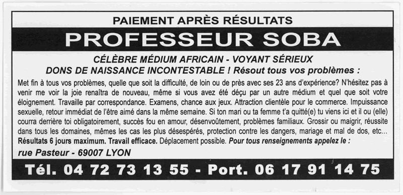 Professeur SOBA, Lyon