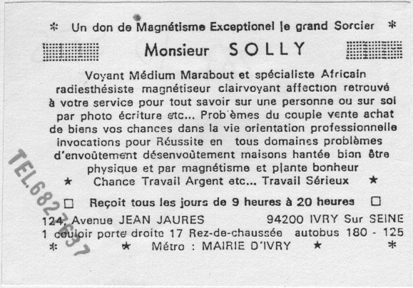 Monsieur SOLLY, Val de Marne