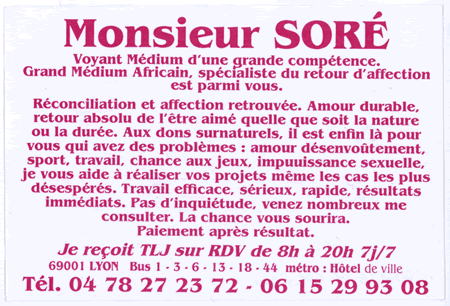 Monsieur SORÉ, Lyon