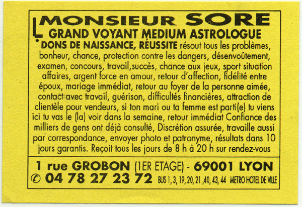 Monsieur SORE, Lyon