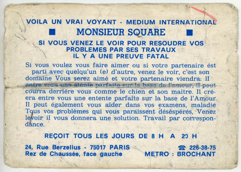 Monsieur SOUARE, Paris