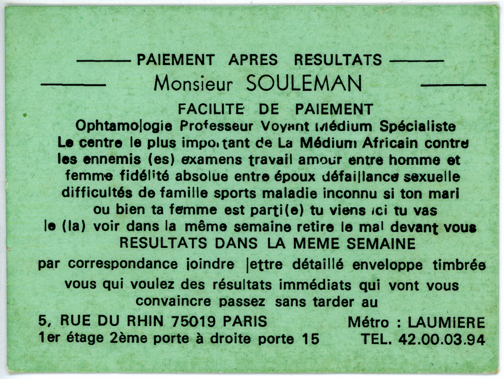 Monsieur SOULEMAN, Paris