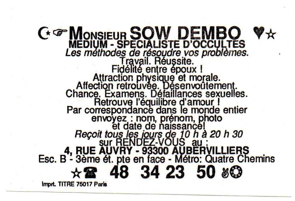 Cliquez pour voir la fiche détaillée de SOW DEMBO