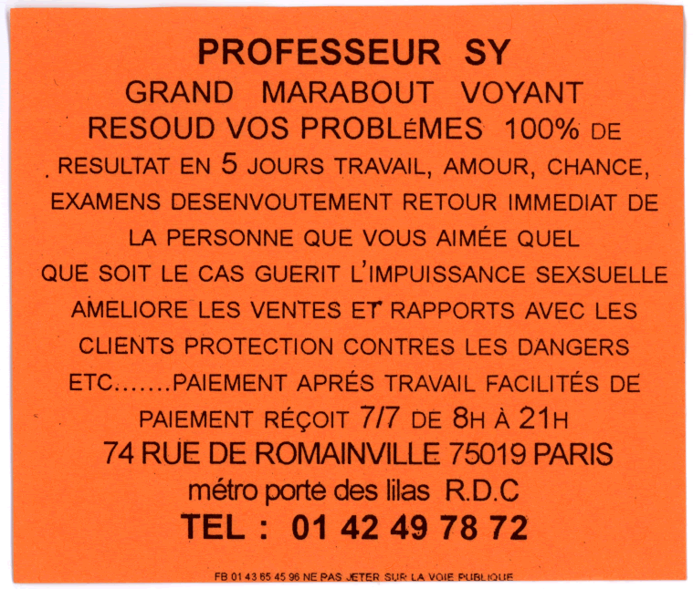Professeur SY, Paris
