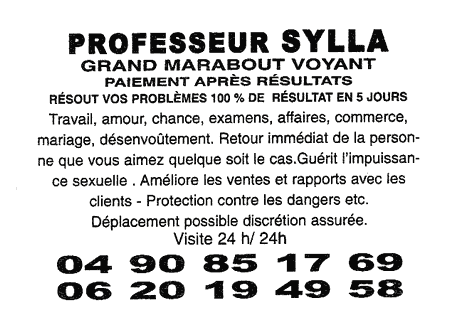 Professeur SYLLA, Avignon