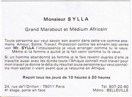 Monsieur SYLLA, Paris