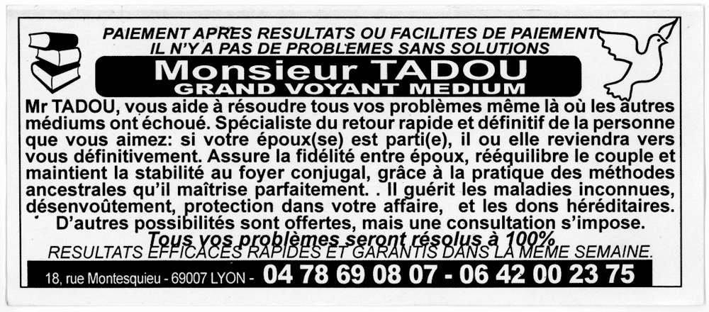 Cliquez pour voir la fiche dtaille de TADOU