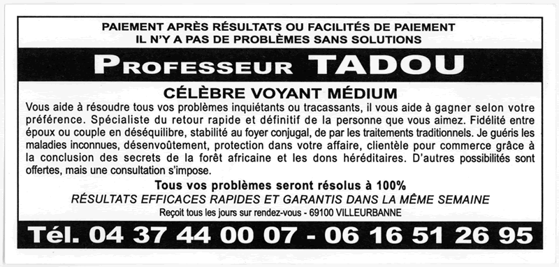 Cliquez pour voir la fiche dtaille de TADOU