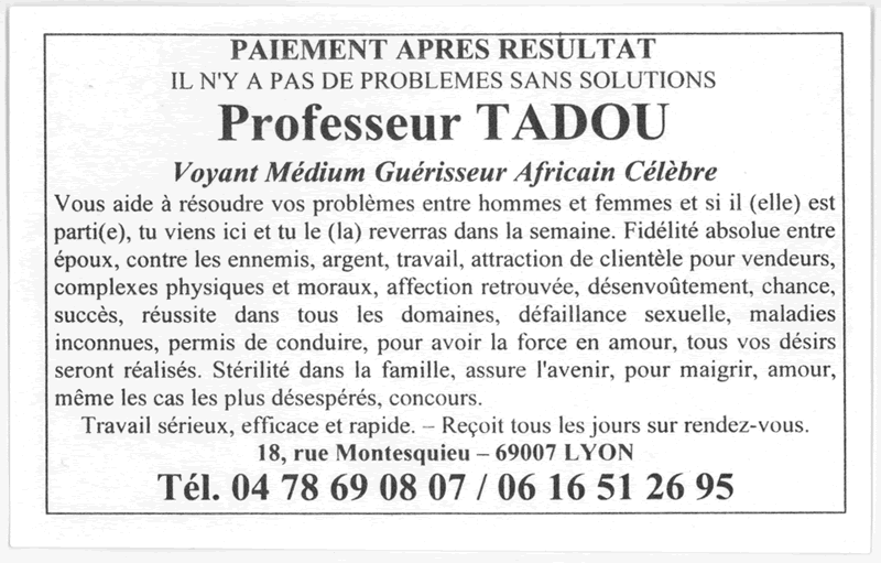 Cliquez pour voir la fiche dtaille de TADOU