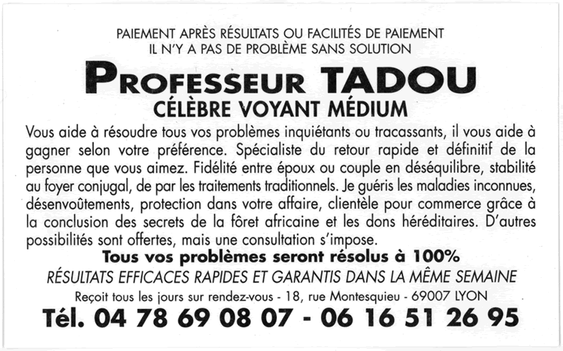 Cliquez pour voir la fiche dtaille de TADOU