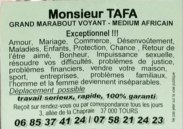 Monsieur TAFA, Tours