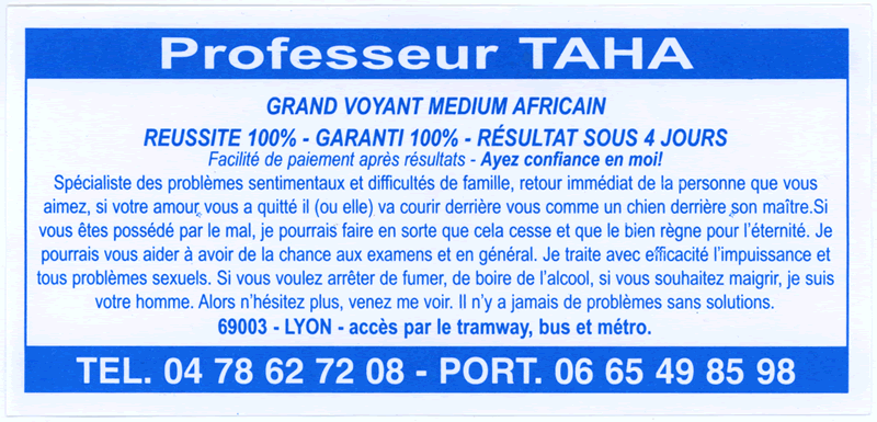 Professeur TAHA, Lyon