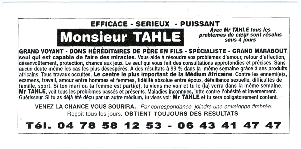 Monsieur TAHLE, (indéterminé)