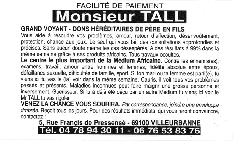 Monsieur TALL, Villeurbanne