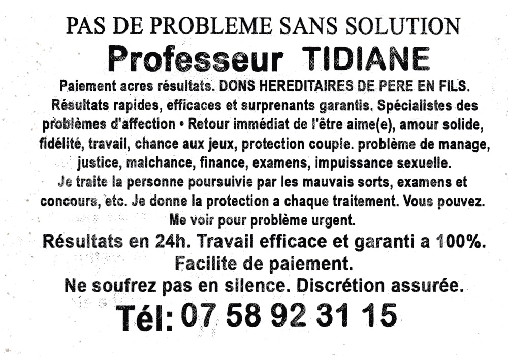 Professeur TIDIANE, Paris