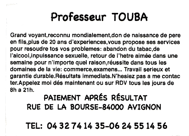 Cliquez pour voir la fiche dtaille de TOUBA