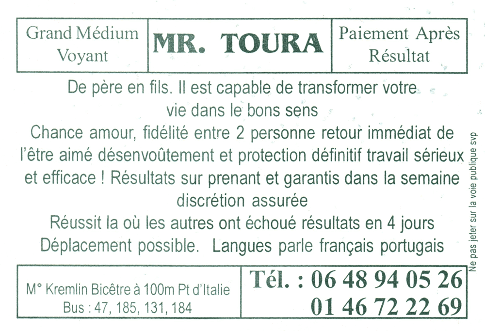 Cliquez pour voir la fiche dtaille de TOURA