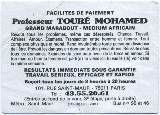 Professeur TOURÉ MOHAMED, Paris