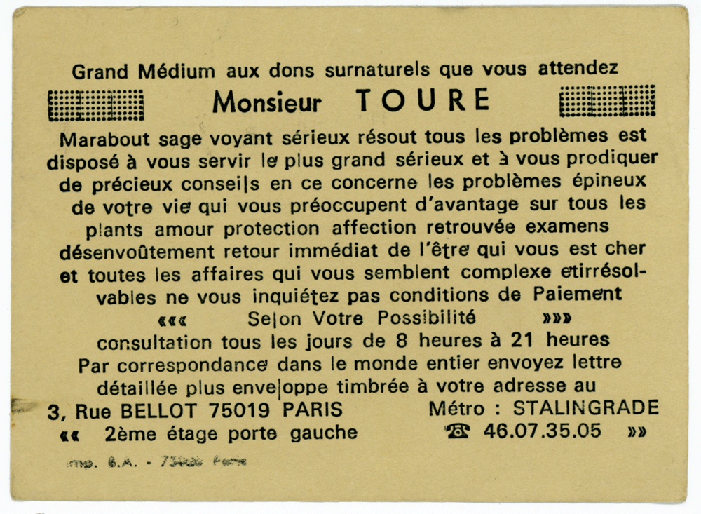 Monsieur TOURE, Paris