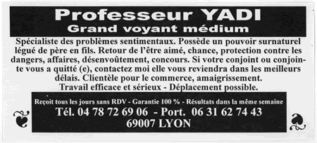 Professeur YADI, Lyon