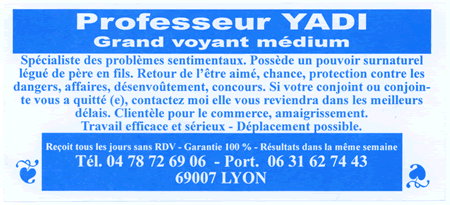 Professeur YADI, Lyon