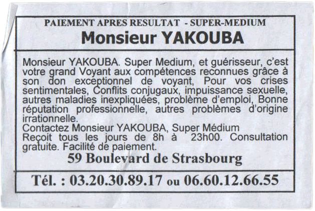 Cliquez pour voir la fiche dtaille de YAKOUBA