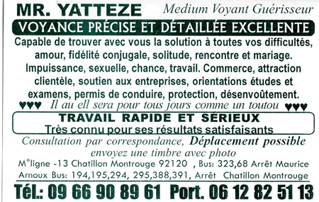 Monsieur YATTEZE, Hauts de Seine
