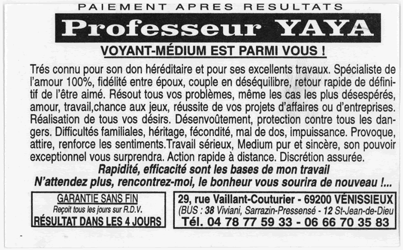 Professeur YAYA, Lyon