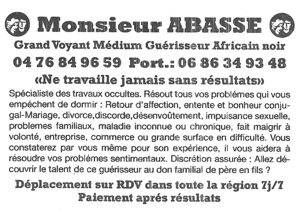 Cliquez pour voir la fiche dtaille de ABASSE