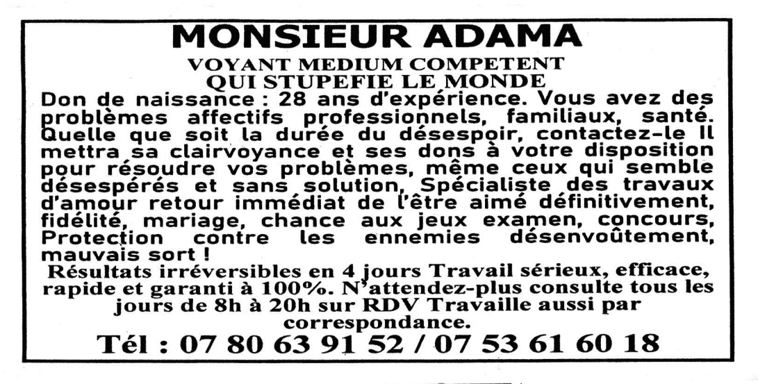 Cliquez pour voir la fiche dtaille de ADAMA