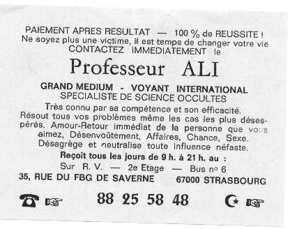 Professeur ALI, Strasbourg