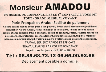 Cliquez pour voir la fiche dtaille de AMADOU