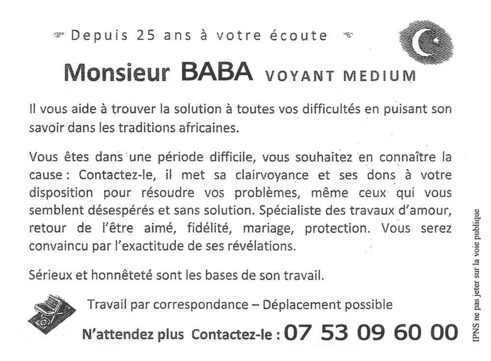 Monsieur BABA, (indéterminé)