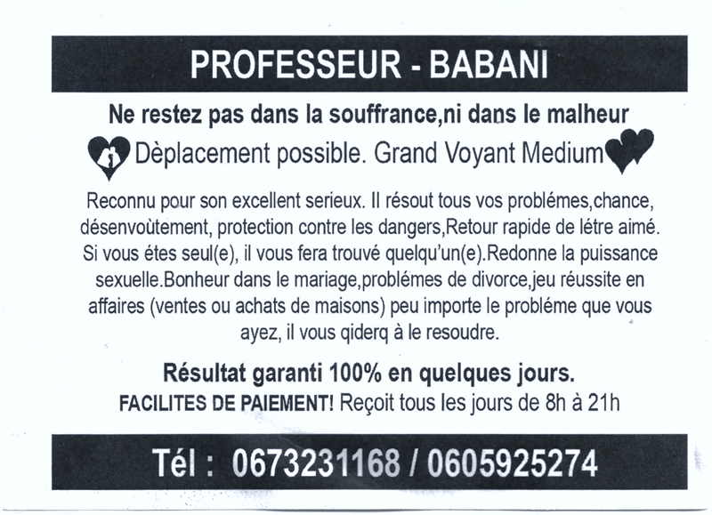 Professeur BABANI, (indéterminé)
