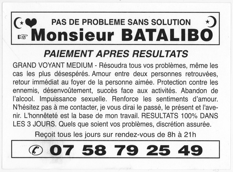 Monsieur BATALIBO, (indtermin)